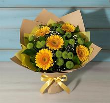 Букет цветов из:  Герберы и Хризантемы в Дербенте