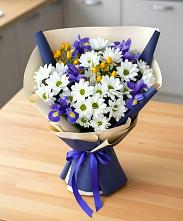 Букет цветов из:  Розы, Ирисы и Хризантемы #REPLACE_PRED# Дербенте